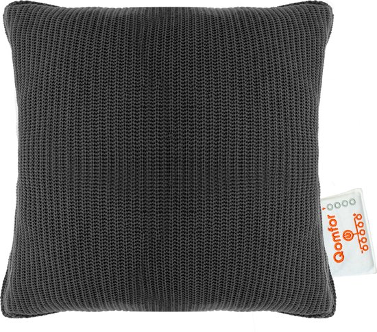 Qomfor Draadloos Warmtekussen - Knit - 43x43 - Oplaadbaar - Elektrisch kussen - Antraciet