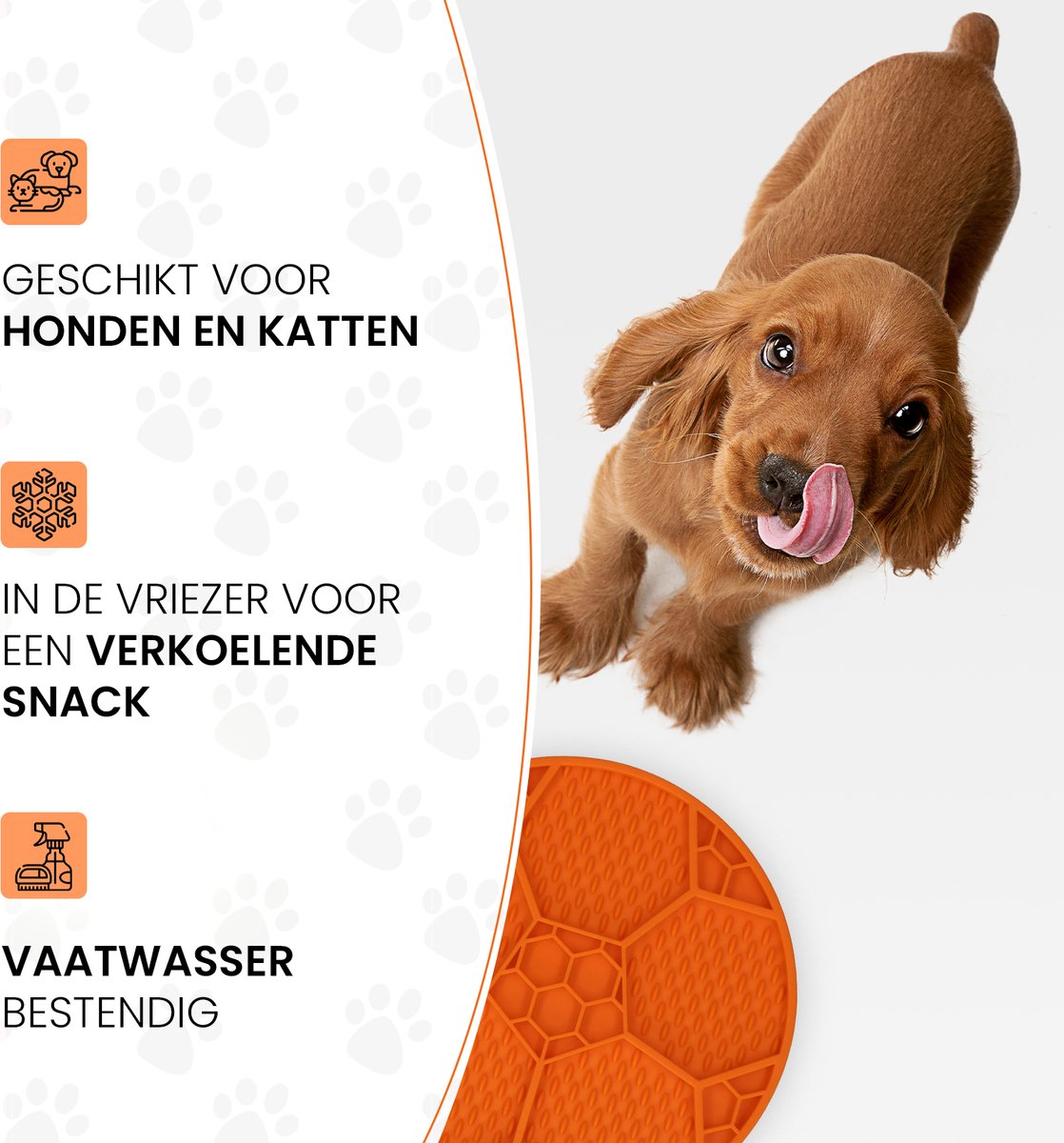 Bol.com Eat Slow Live Longer Likmat - Ø 22 cm - Slowfeeder Honden en Katten - Anti Schrok - Voermat - Likvoerbak - Voor Nat Voer... aanbieding