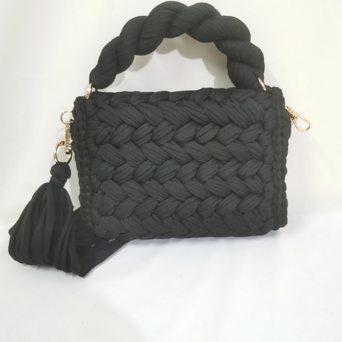 Geweven crossbody tas | Zwart en goud - Swan Market | Conceptstore voor Creatieve Kado's