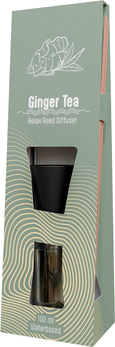 Power Air - Ginger Tea - Geur stokjes - Relax Reed Diffuser - 100 ml - Rustgevende gembertheegeur - Luxe uitstraling - Voor ultieme ontspanning