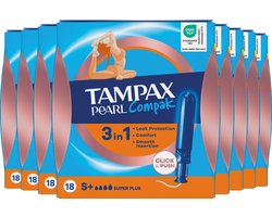 Tampax Tampons Pearl Compak Super Plus Applicator - 144 stuks