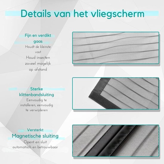 Magnetisch muggeninsecten raamscherm 120 x 60 cm, Mesh Mosquito