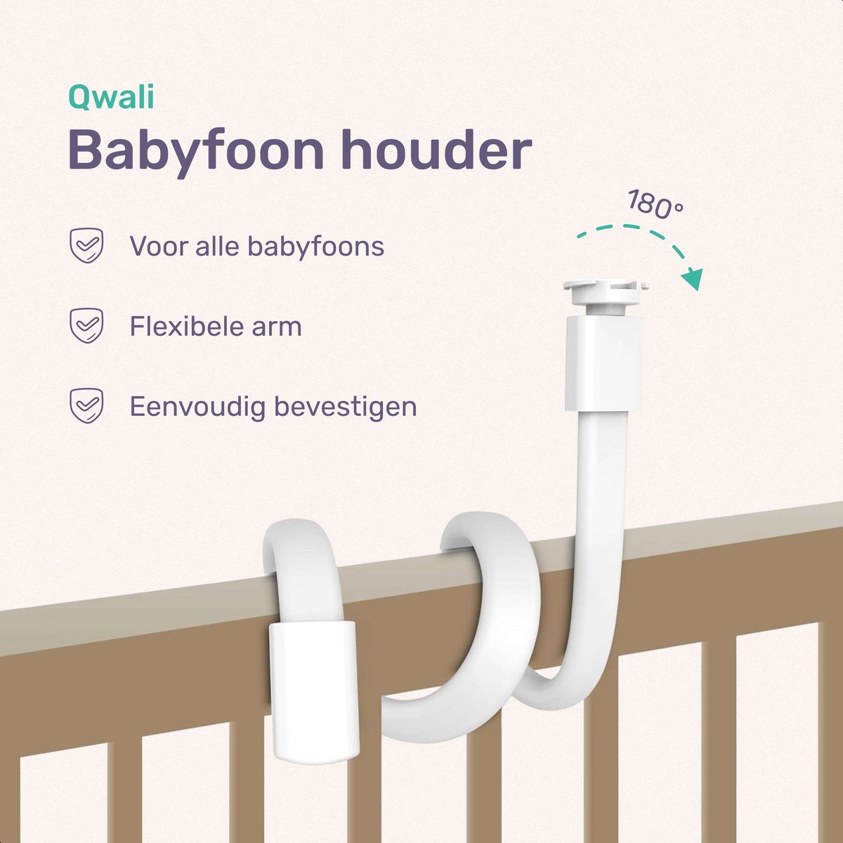 Afbeelding 2 van Baby monitor Houder - Universeel - Statief voor Babyfoon met camera en app - Baby - Phone - WiFi - Qwali