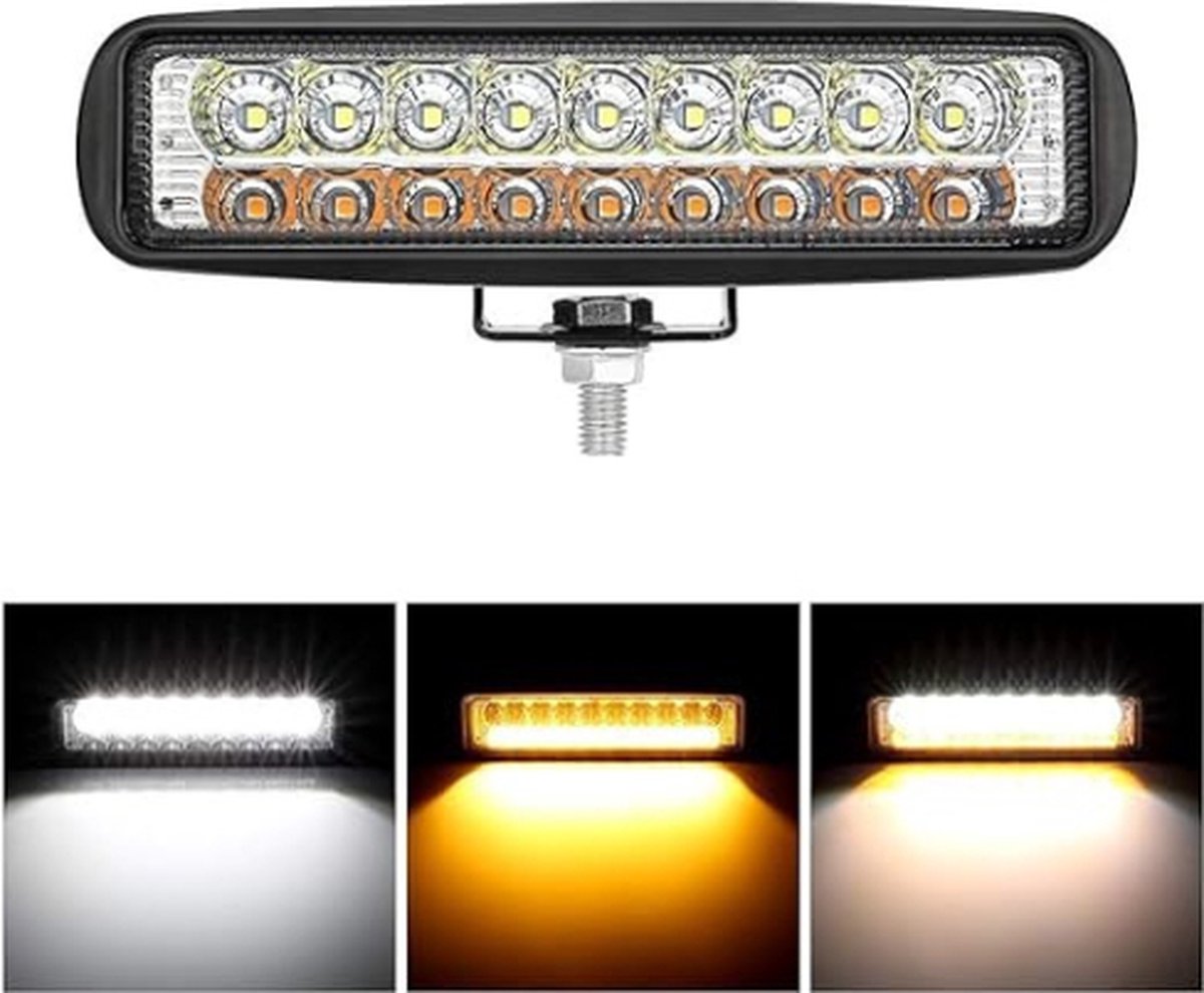 SK-Import LED Lamp - dubbele verlichting geel/wit - aluminium