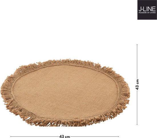 J-Line set de table - jute - naturel - 6 pcs