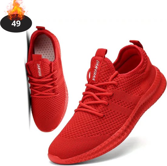 Bovista Chaussures pour femmes Homme - Baskets pour femmes - Confortables - Sportives - Casual - Adulte - Rouge - Taille 49
