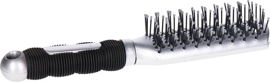 Hairmaster haarborstel – zilver met zwart handvat – kunststof