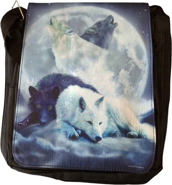 Yin Yang Wolf Mates Messenger Bag Small