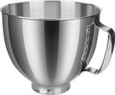 Roestvrijstalen Mengkom voor KitchenAid 4.5-5 Quart Tilt-Head Stand Mixers Artisan & Classic Series van MMOBIEL - 5 QT RVS Mengkom met Handvat – Mengkom Vervanging - Vaatwasmachinebestendig
