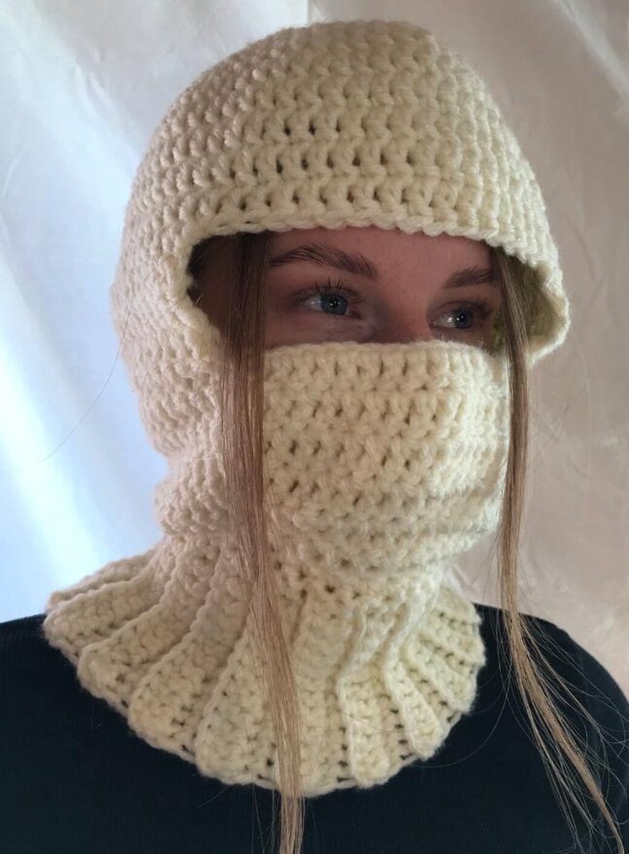 Wintermuts dames witte bivak dames muts dames wol balaclava vrouwen muts dames winter colsjaal