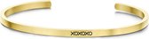 Key moments 8KM-B00143 Stalen Armband - Dames - Open Bangle - XOXOXO - 16,5 cm - Staal - Goudkleurig