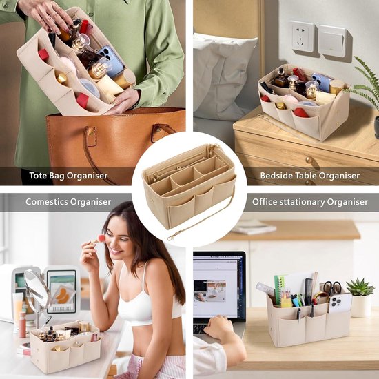 RhiVrillion Tasorganizer voor Longchamp Le Vouw L - vilten inzetstuk