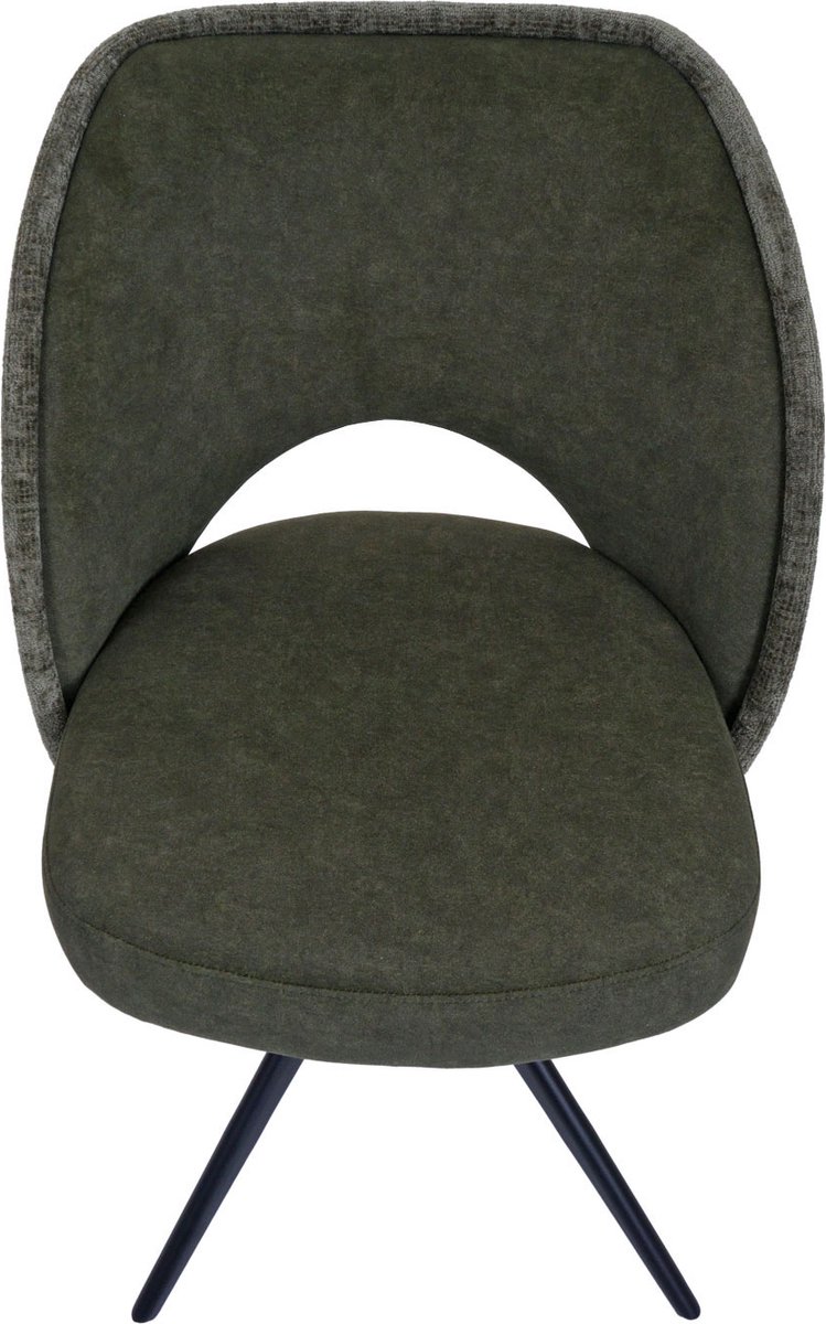 Cosmo Casa Set van 2 Eetkamerstoelen - Beklede Keukenstoel - Draai- en Terugslagmechanisme - Textiel (420g/m²) - Groen