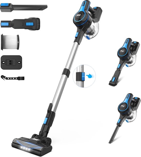 Mygroot - Draadloze stofzuiger - 6-in-1 - Oplaadbare lichtgewicht - Steelstofzuiger - 2200mAh batterij - Blauw - Voor huishoudelijke reiniging - Auto - Kantoor.