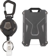 Porte-badge Brutix avec cordon de serrage - Transparent - Porte-cartes - Porte-clés extensible - Lanyard
