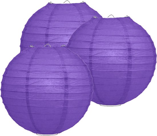 Voordelig lampionnen pakket paars 6x