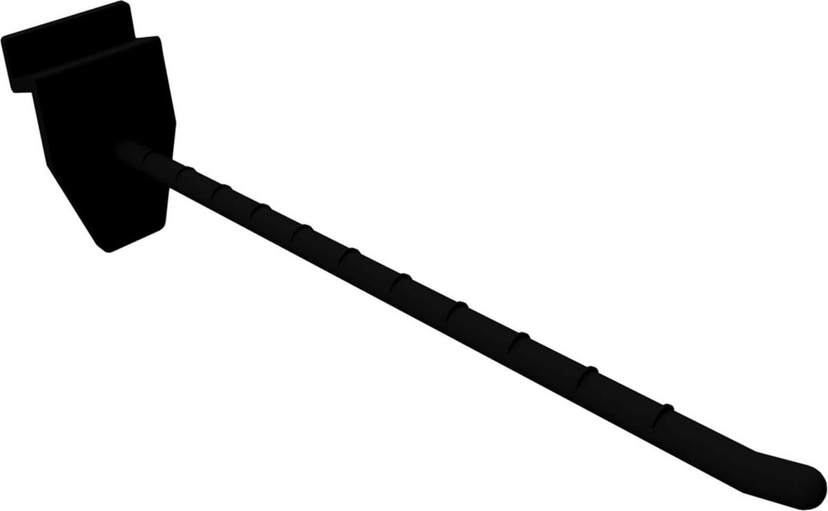 Lamellenwand Blisterhaak - 15 cm - Enkel - Zwart - Kunststof Slatwall Displayhaak