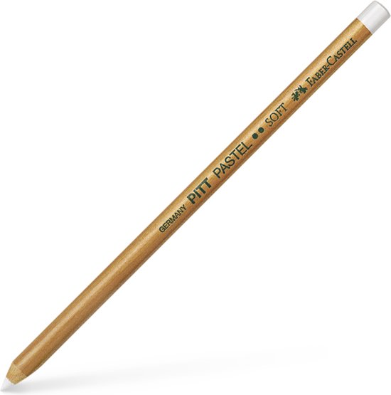 Wit Faber-Castell Pitt Pastel Soft potlood, Gemaakt in Duitsland.