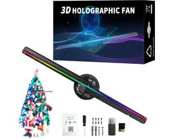 FIBILA 3D Ventilator Hologram Projector - Bewegend Beeldreclame - Wifi Display Reclame - Holografisch - LED - 42 cm