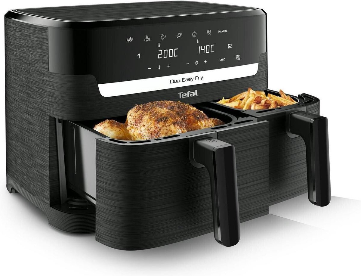 Afbeelding 2 van Tefal EY901N10 Dual Easy Fry Essential - Airfryer - 2700W - 8,3L - Zwart