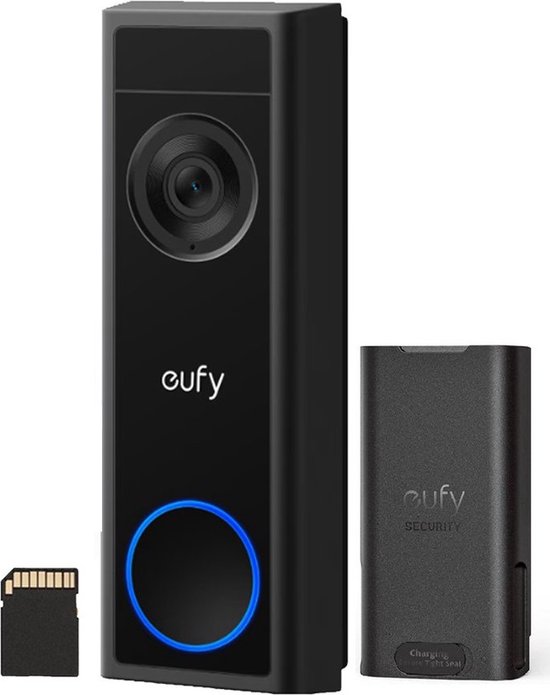 eufy Security C31 Video Deurbel - Add-on - Video Doorbell - 2K Resolutie - Nachtzicht - Draadloos/Batterij - Live videogesprek - 24/7 opname - Mens- en bewegingsdetectie - Compatibel met HomeBase S380 - Geen abonnementskosten