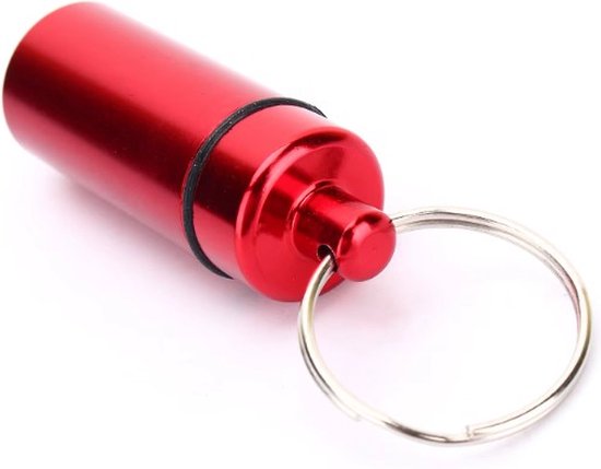 Go Go Gadget - Étui à médicaments - Étui à pilules - Porte-clés - Aluminium - Rouge