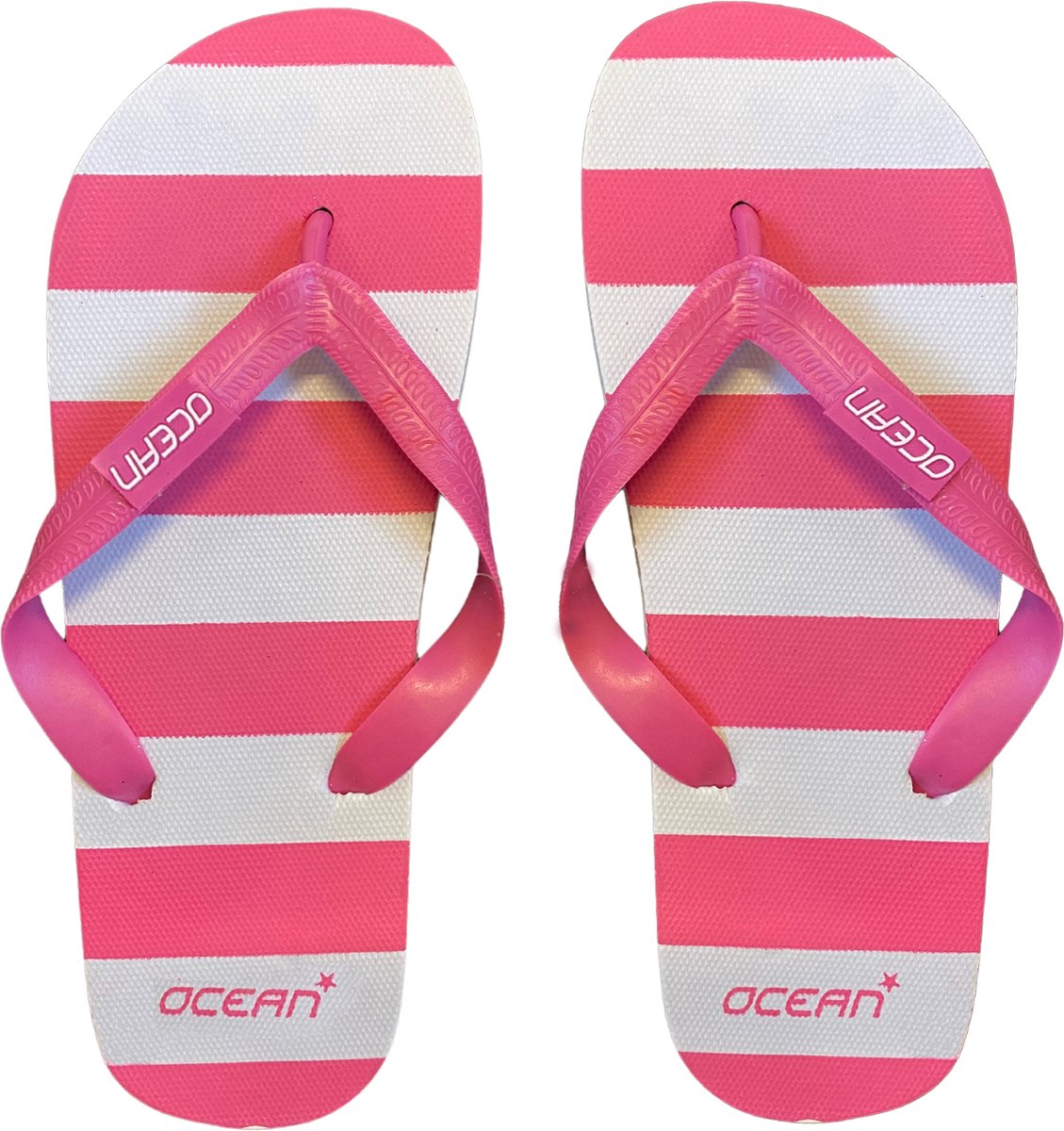 Streep slippers roze - maat 38