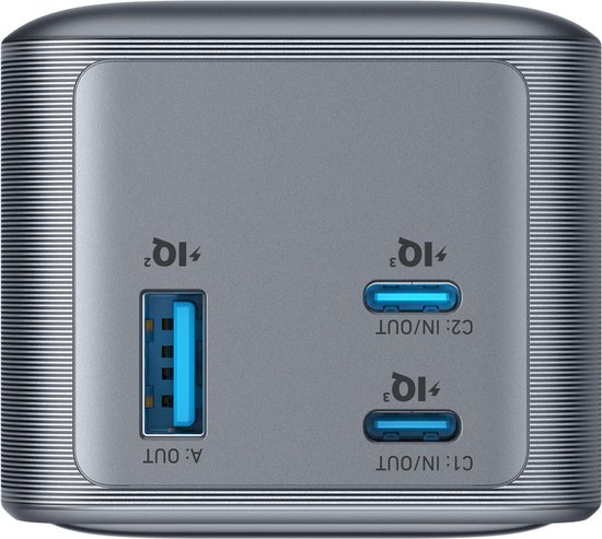 kwmobile kunststof powerbank hoesje met rits - Compatibel met Anker PowerCore 20000/20100 / 10000/13000 mAh - Binnenmaat 17,5 x 8 cm - Beschermhoesje in grijs