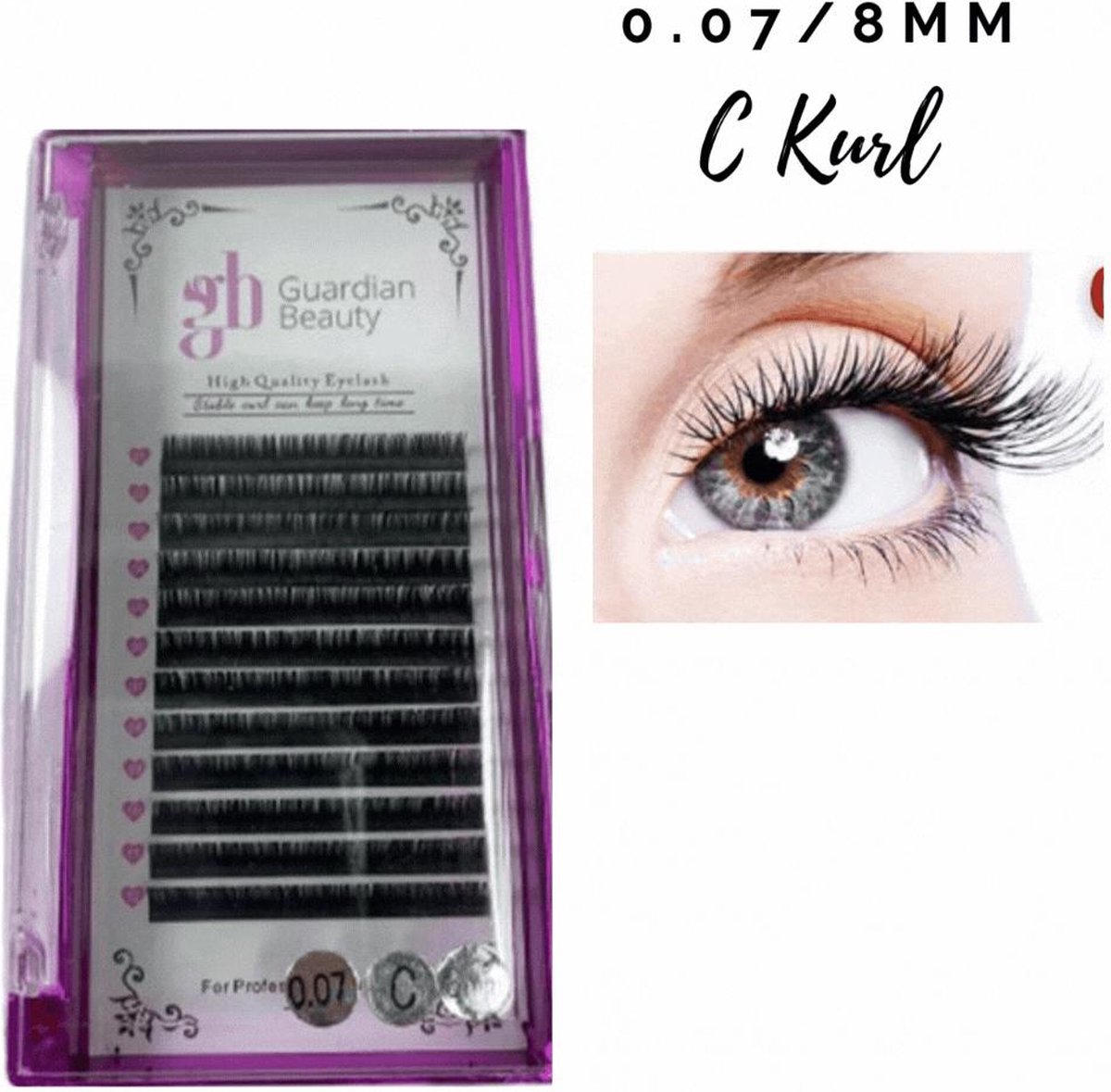Guardian Beauty Wimpers Extensions - 8mm - 0.07 C Krul