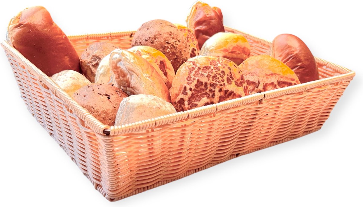 ServeStar broodmand rechthoekig - Buffetmand - Fruitmand - naturel - vaatwasbestendig - 40x30x10cm