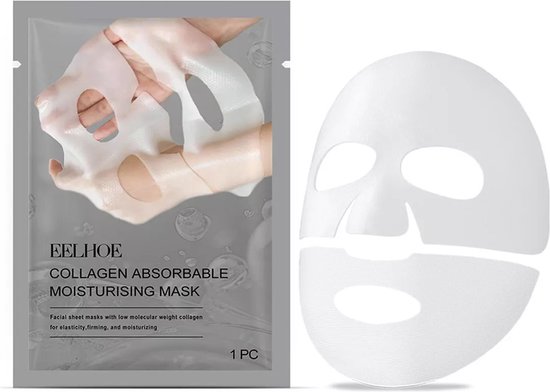 4x Eelhoe Koreaanse Collageen Gezichtsmasker - Hydratatie & Anti-Rimpel - Korean Skincare - Elastisch, Verstevigend & Voedend - Hypoallergeen & Parfumvrij - Glas Skin Effect - K-beauty