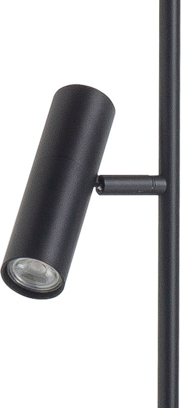 Lampe de lecture Trend moderne | lampadaire 2 lumières | Noir | métal | GU10 | 141 cm de hauteur | pivotant et inclinable | hall / chambre | design contemporain | commutable séparément
