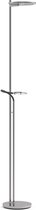 Lampadaire moderne en acier avec verre clair | 2 lumières | gris / argent | verre / métal | 187 cm | bras réglable | lampadaire / lampadaire | design moderne / fonctionnel