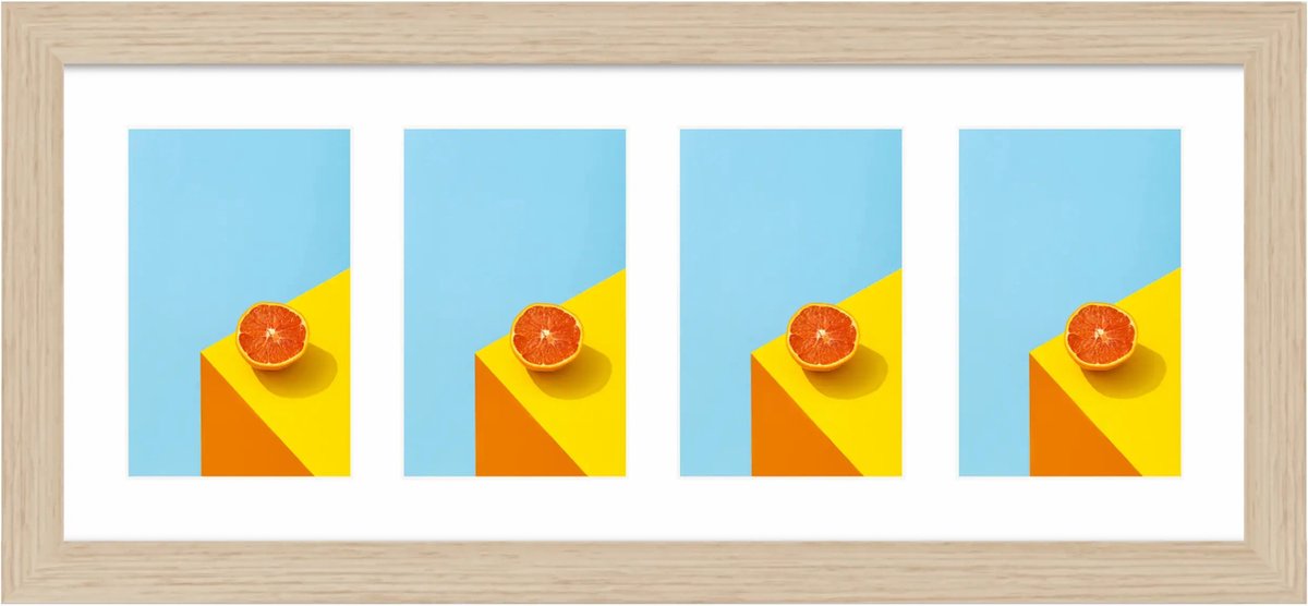 Fotolijst voor 4 foto's 10x15 - SecaDesign Fika - Vierluik fotolijst - Naturel - Fotokader