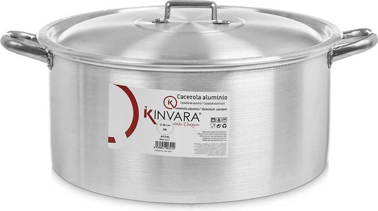 Kinvara grote kookpan/Soeppan met deksel - Aluminium - liter - Sauspan - Extra groot