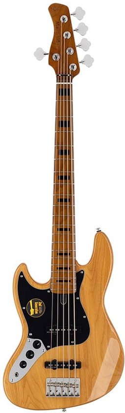Sire Basses V5 A5L/NT Linkshandige elzenhouten 5-snarige passieve basgitaar naturel bruin
