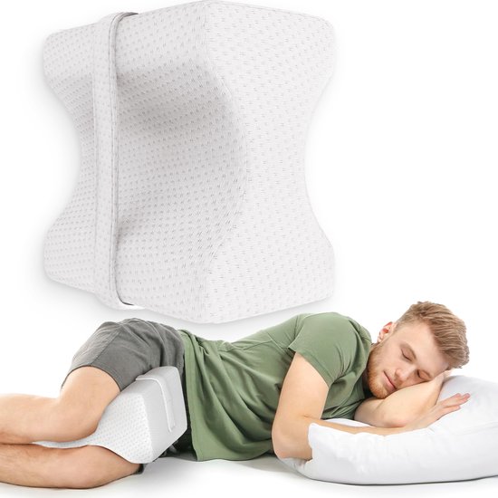 Loti Kniekussen voor in bed - Orthopedisch Kniekussen met band - Ergonomisch | bol Loti Kniekussen voor in bed - Orthopedisch Kniekussen met band - Ergonomisch | bol