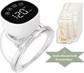 Draagbare borstkolf - Handsfree borstkolf - 1 Stuk - Electrische Borstkolf - Breast Pump - 3 Modes - Massagemodus - Zuigmodus - Pompmodus - 9 Niveau's - Elektrische Draadloze Borstkolf - Gratis Bewaarzakjes - Moedermelk - Cadeau