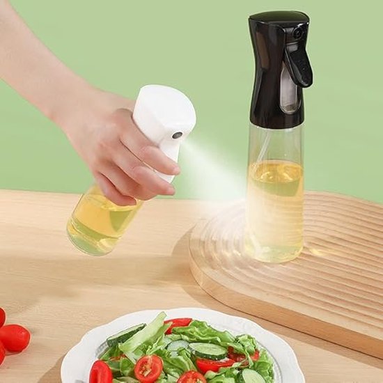 Narimano® Oliesproeier, glas, spuitfles, 300 ml, olieverstuiver, oliesprayfles, olijfolie, spray, salade, oliedispenser voor keuken, koken, BBQ, bakken, grillen, pasta, salade — afbeelding 4