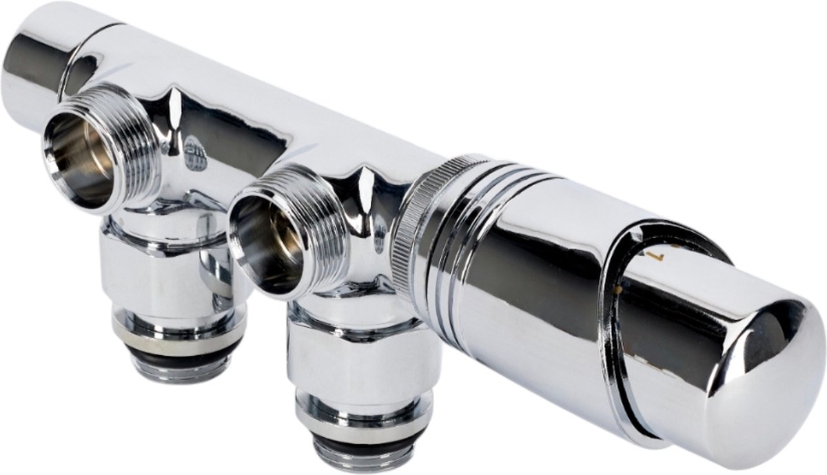 Sanivesk Luxe Radiator Onderblok Set Haaks Chroom