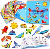 BOTC Origami Papier Set - Avec livre d'accompagnement - Comprenant 54 feuilles - 14x15 cm - Coloré