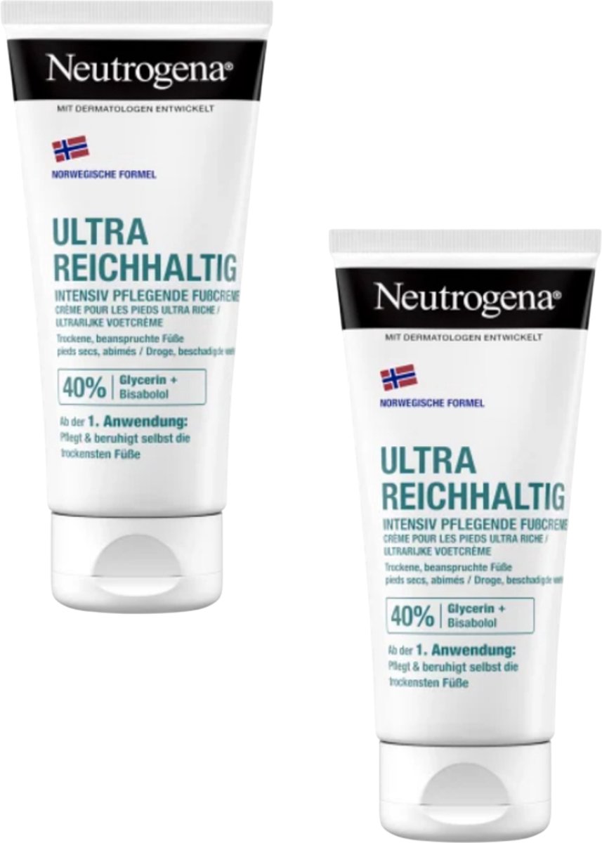 Neutrogena Noorse Formule snel absorberende voetencreme | normale en droge huid | 2-pack