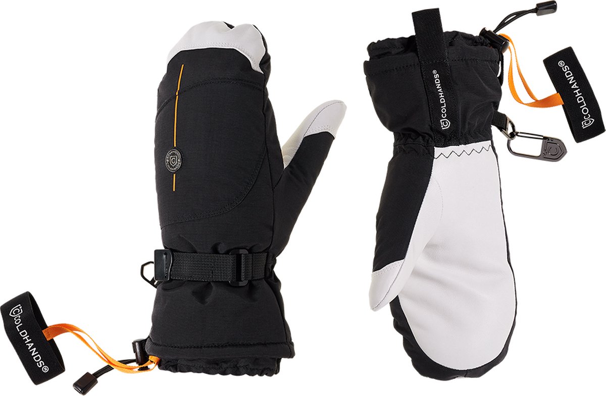Ski want softshell wind-waterafstotend lederen palm superieure grip comfort actief gebruik stevige pasvorm ademend materiaal warmte vochtafvoerend anti-pilling fleece voering polsversterking middelhoge manchet C®-haak polsband. Zwart
