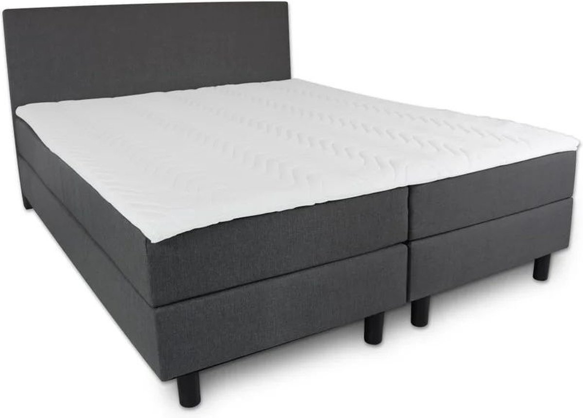 Boxspring Serenity - 90x200 Compleet - Antraciet Glad - AVV Matrassen