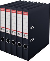 Esselte Nr.1 Vivida Ordner - Rugbreedte van 50mm - Voordeelverpakking (5 stuks) - Zwart