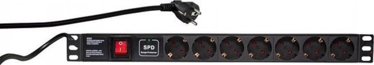 LogiLink PDU7C01 Bloc multiprise 19 pouces 7 prises avec interrupteur