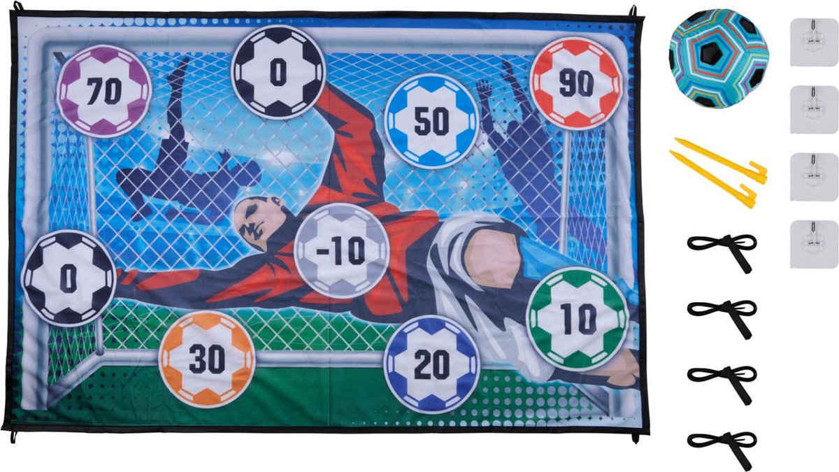 Eddy Toys Voetbaldoel Speelset - Voetbal Trainingsmateriaal met Doelwit en Bal - Binnen- en Buitenspeelgoed voor Kinderen - Opvouwbare Voetbal Goal — afbeelding 2