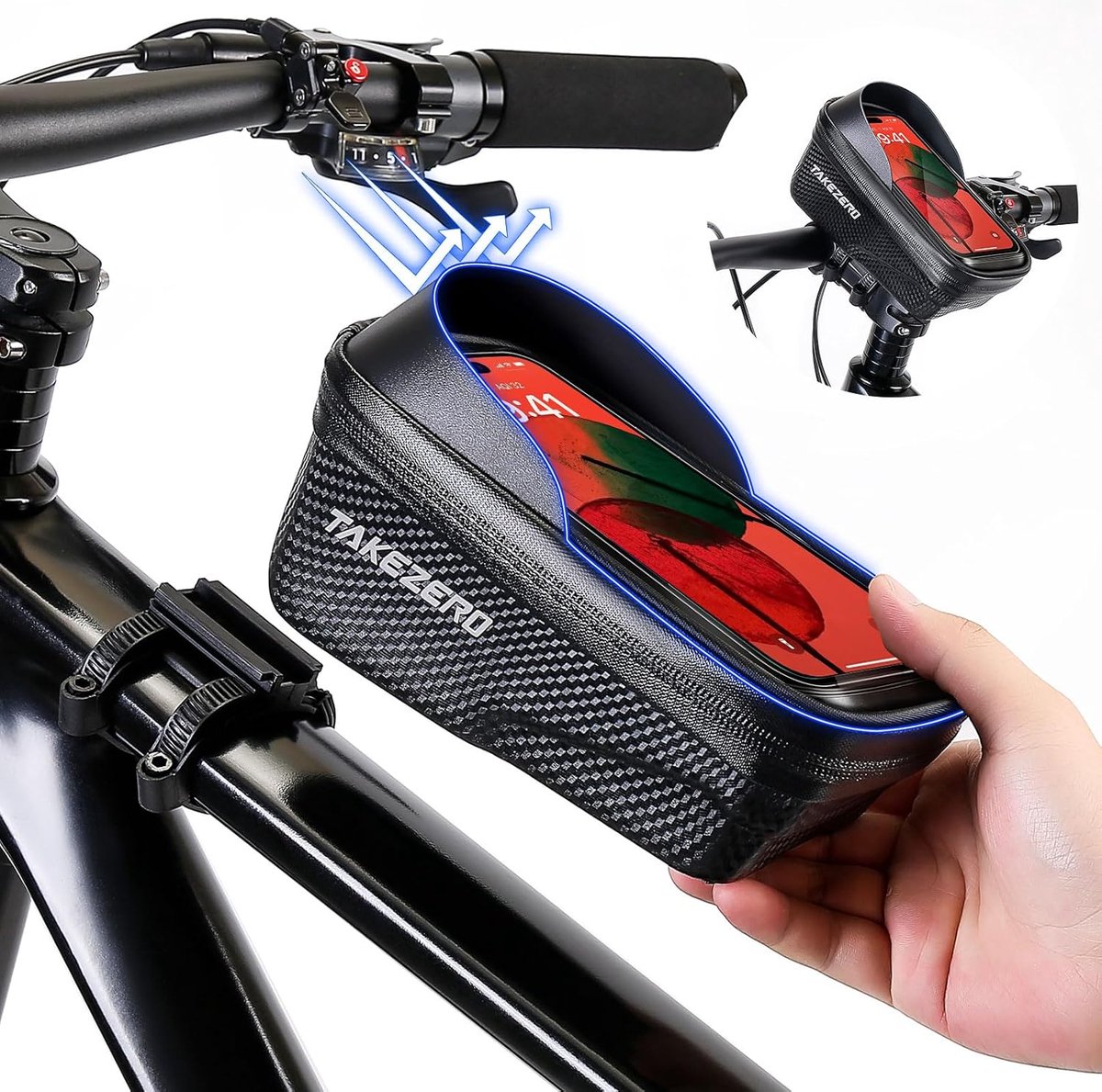 fietstas + bagagedrager + fietstas - 2 l - 11L x 21B x 11H centimeter - zwart