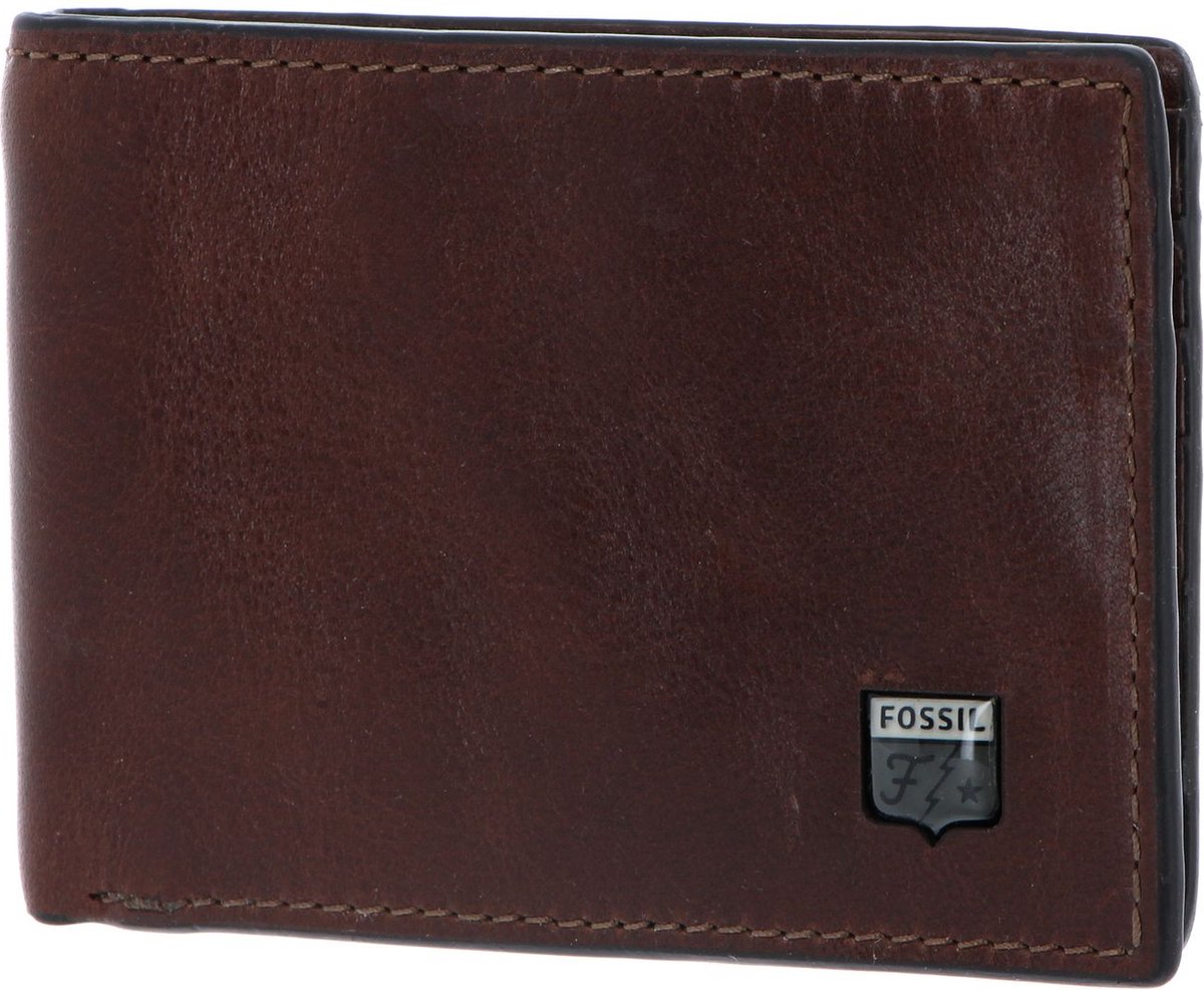FOSSIL Leren Portemonnee Jesse Bifold Wallet Cognac Bruine