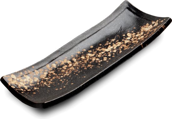 Glück Sushi-bord / Klein Bord 17,5 X 12 X 2,5 Cm - Keramisch Met Geluksopdruk